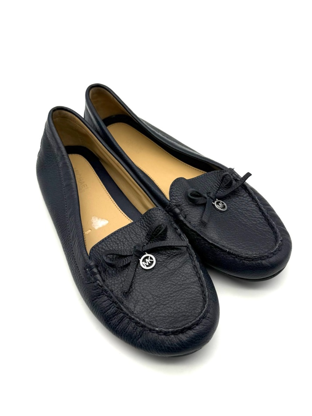 Michael Michael Kors Everett Moccasin Loafer Flat Navy Blue Leather 7